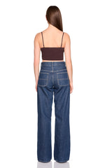 poplin smocking back string top