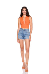 square gathered sleeveless