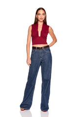 square gathered sleeveless