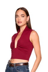 square gathered sleeveless