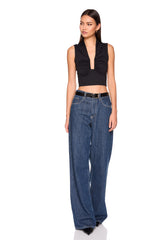 square gathered sleeveless