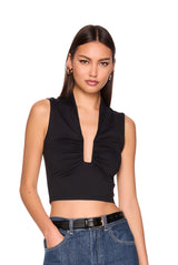 square gathered sleeveless