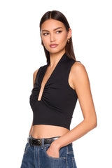 square gathered sleeveless