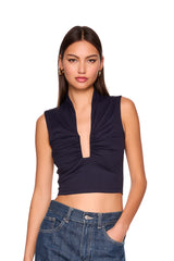 square gathered sleeveless