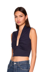 square gathered sleeveless