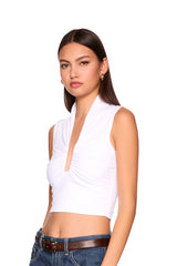 square gathered sleeveless
