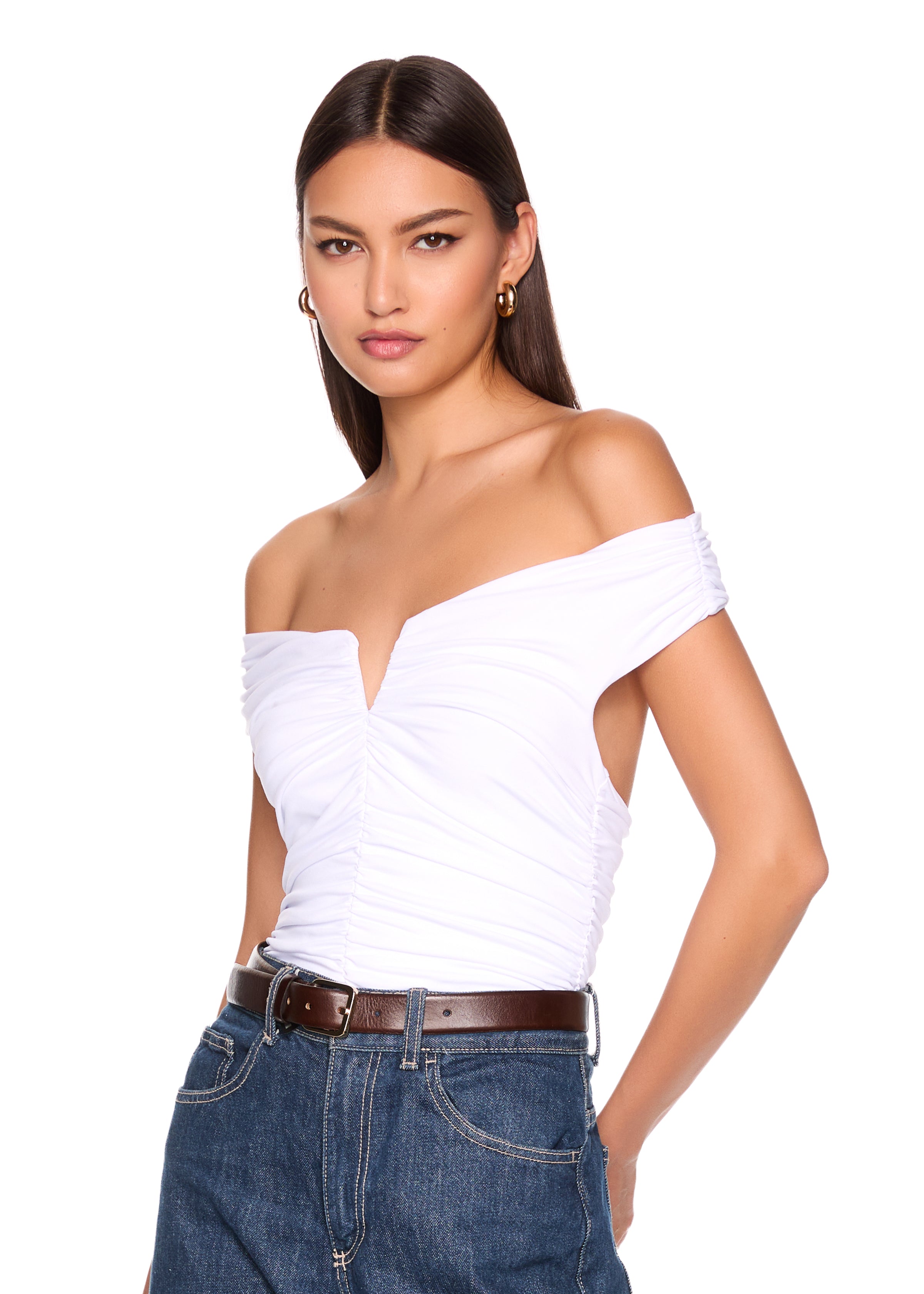 v wire off shoulder top