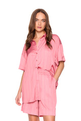 satin stripe button shirt