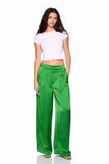 satin pleated pant
