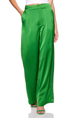 satin pleated pant