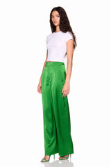 satin pleated pant