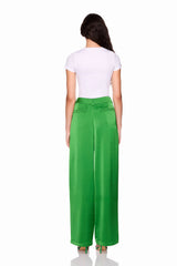 satin pleated pant