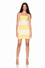 string colorblock mini dress