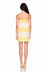 string colorblock mini dress