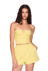 v wire pleated crop tube