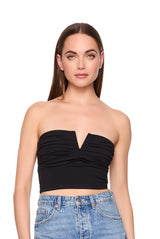 v wire pleated crop tube