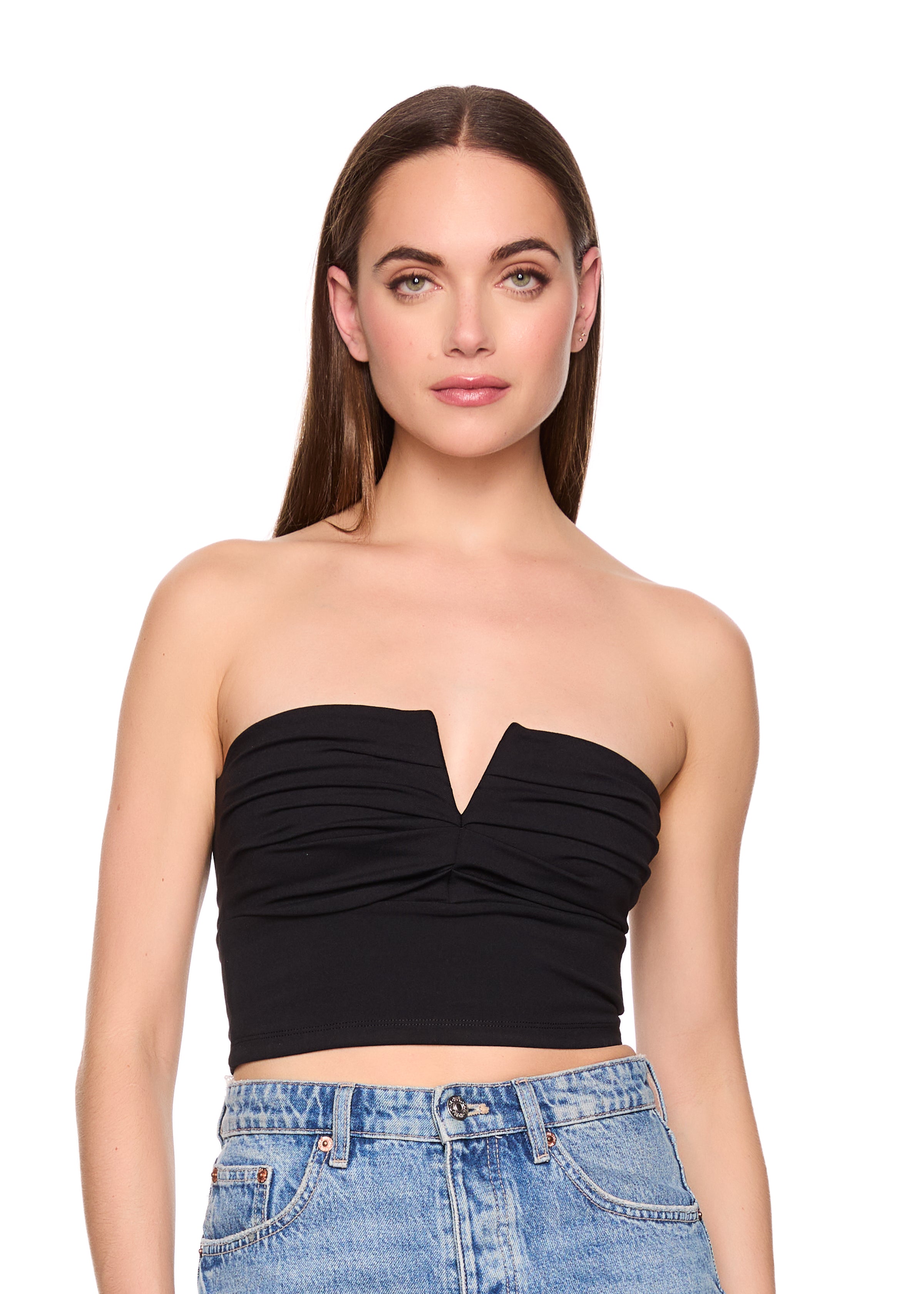 v wire pleated crop tube