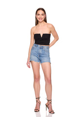 v wire pleated crop tube