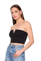 v wire pleated crop tube