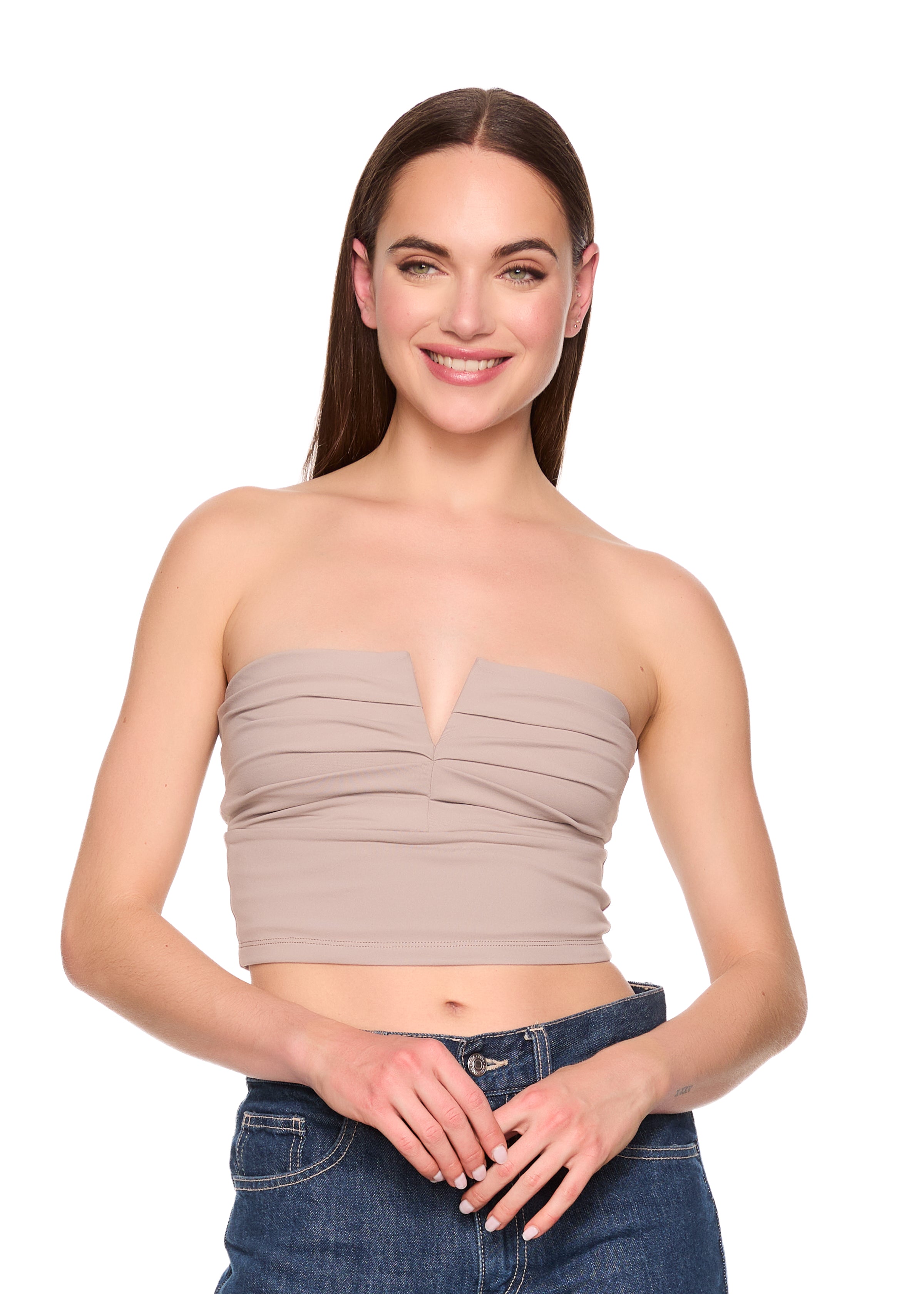 v wire pleated crop tube