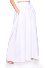 poplin long pocket skirt