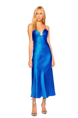 silk square wire bias dress