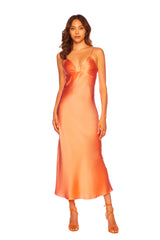 silk square wire bias dress