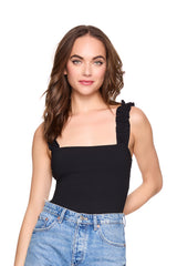 ruffle u neck tank