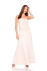 center gathered flower tube dress