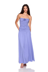 center gathered flower tube dress