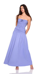 center gathered flower tube dress