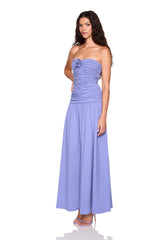 center gathered flower tube dress