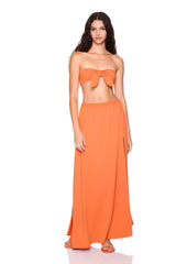 high slit wrap skirt