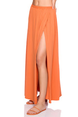 high slit wrap skirt