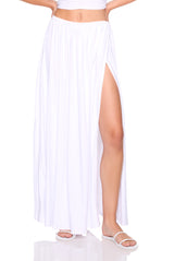 high slit wrap skirt