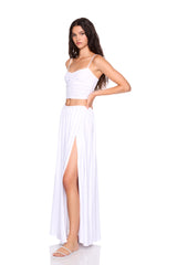 high slit wrap skirt