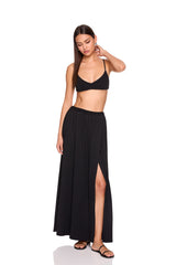 high slit wrap skirt