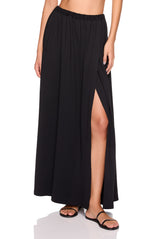 high slit wrap skirt