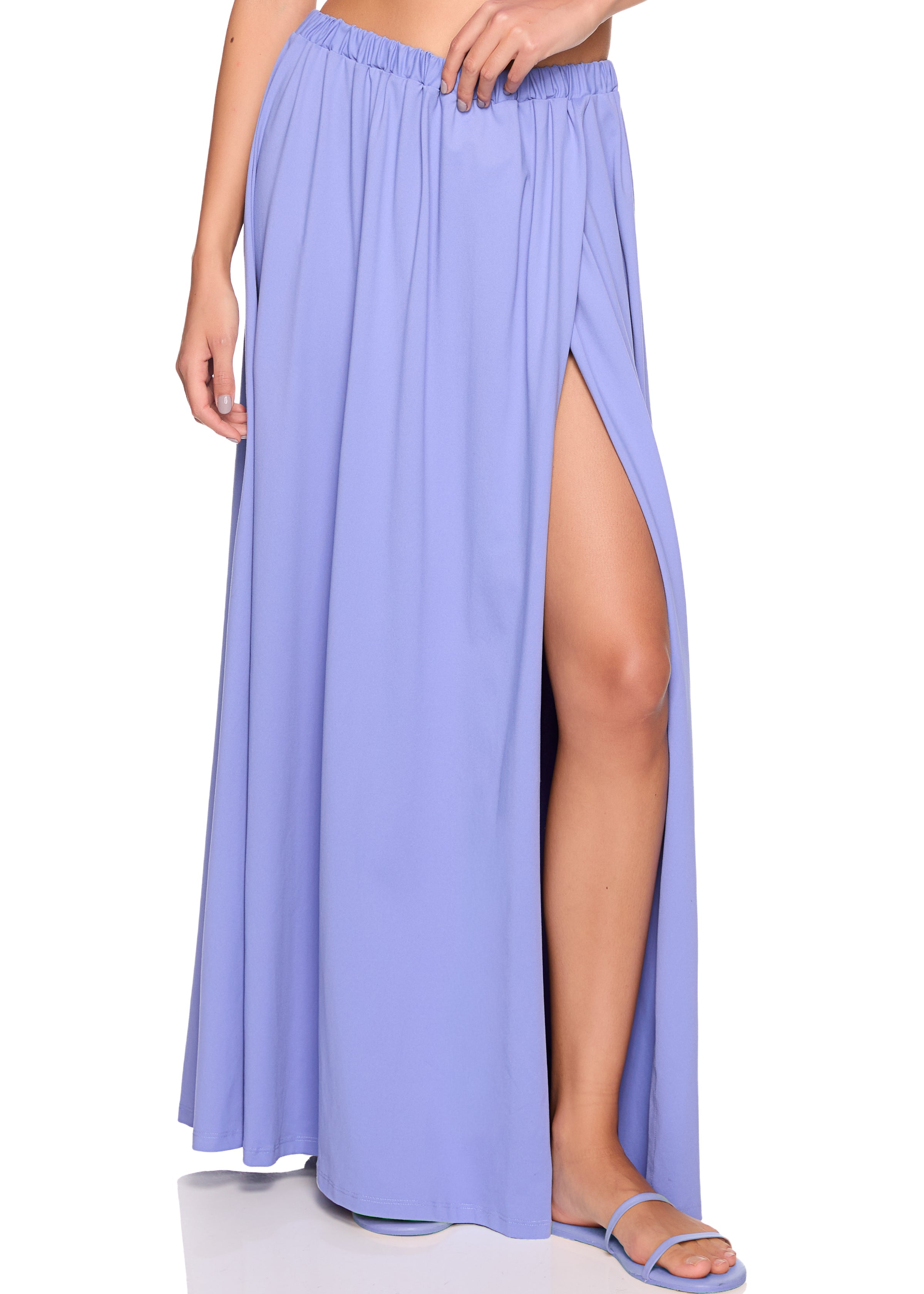 high slit wrap skirt