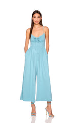 drawstring crop jumpsuit