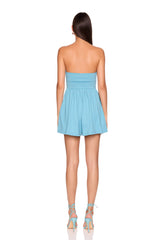 gathered center open romper