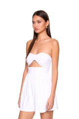 gathered center open romper