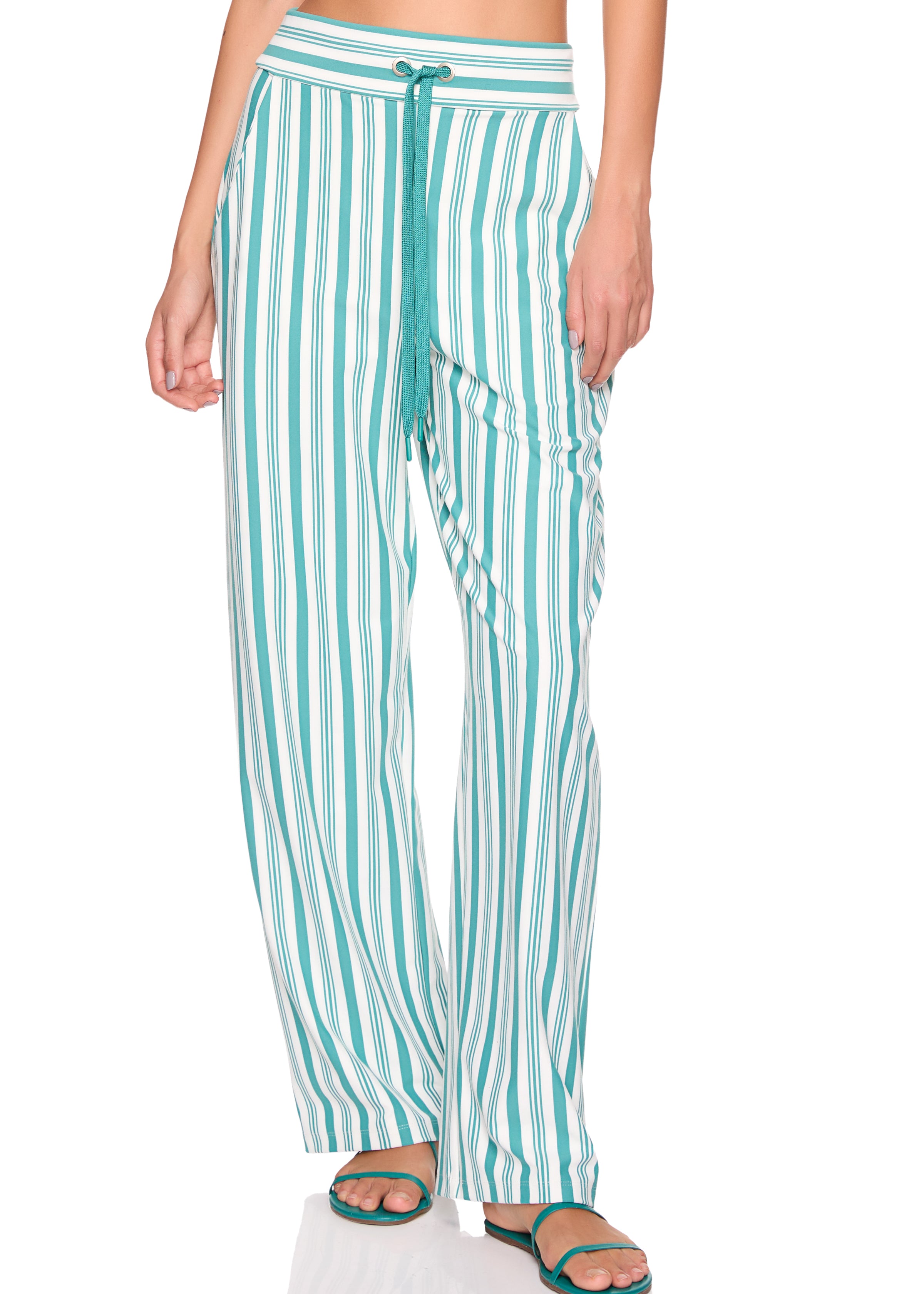 stripe drawstring pant