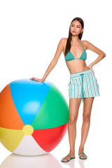 stripe drawstring short