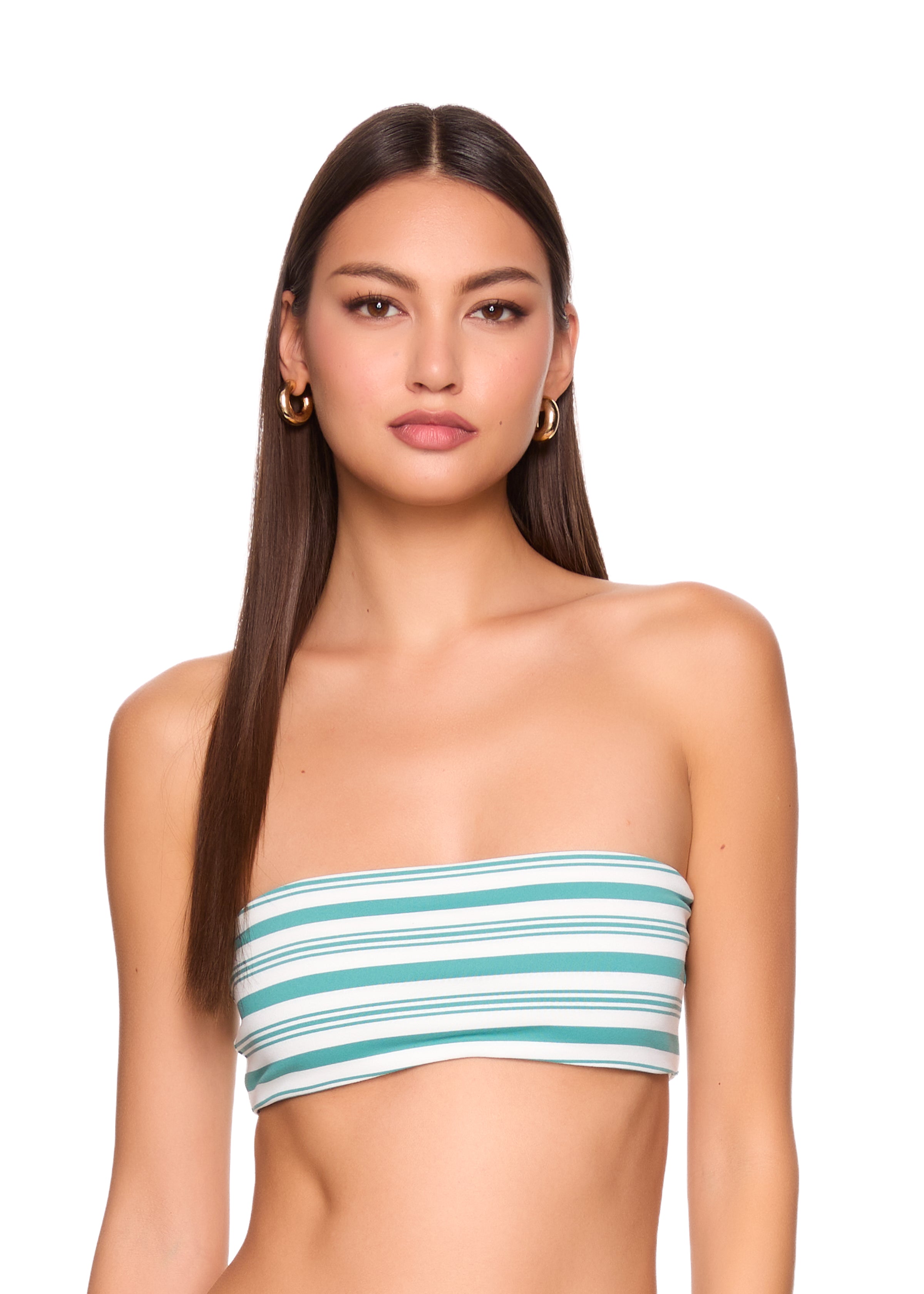 stripe swim bandeaux