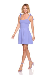tie strap flared dress
