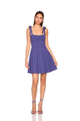 tie strap flared dress