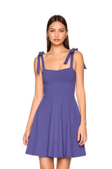 tie strap flared dress