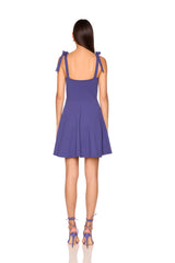 tie strap flared dress