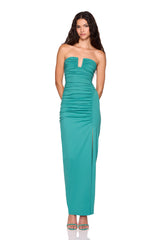 angled wire strapless dress